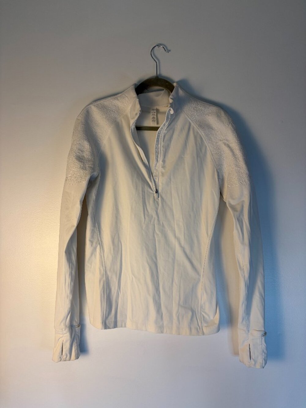 Lululemon White Half Zip Mock Neck Longsleeve Pullover Athletic Jacket